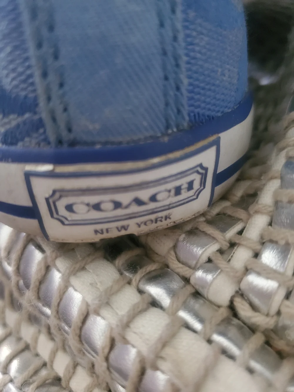 Coach Blue High-Top Sneakers with White Accents